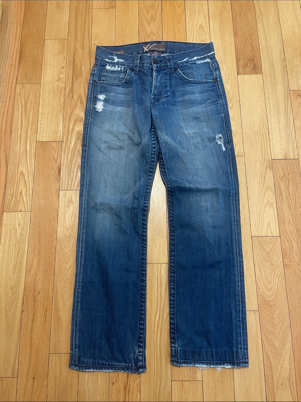 William Rast Washed Blue Straight Jeans